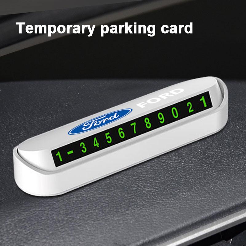 Car Styling Temporary Parking Card Phone Number Card Plate Telephone Number For Ford Fiesta EcoSport Ranger Mondeo Mustang FOCUS 2 3 4