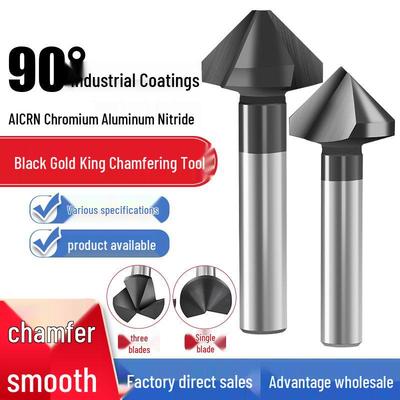 90° Black King Kong Chamfering Tool - Single/Three Flute Stainless Steel Countersink