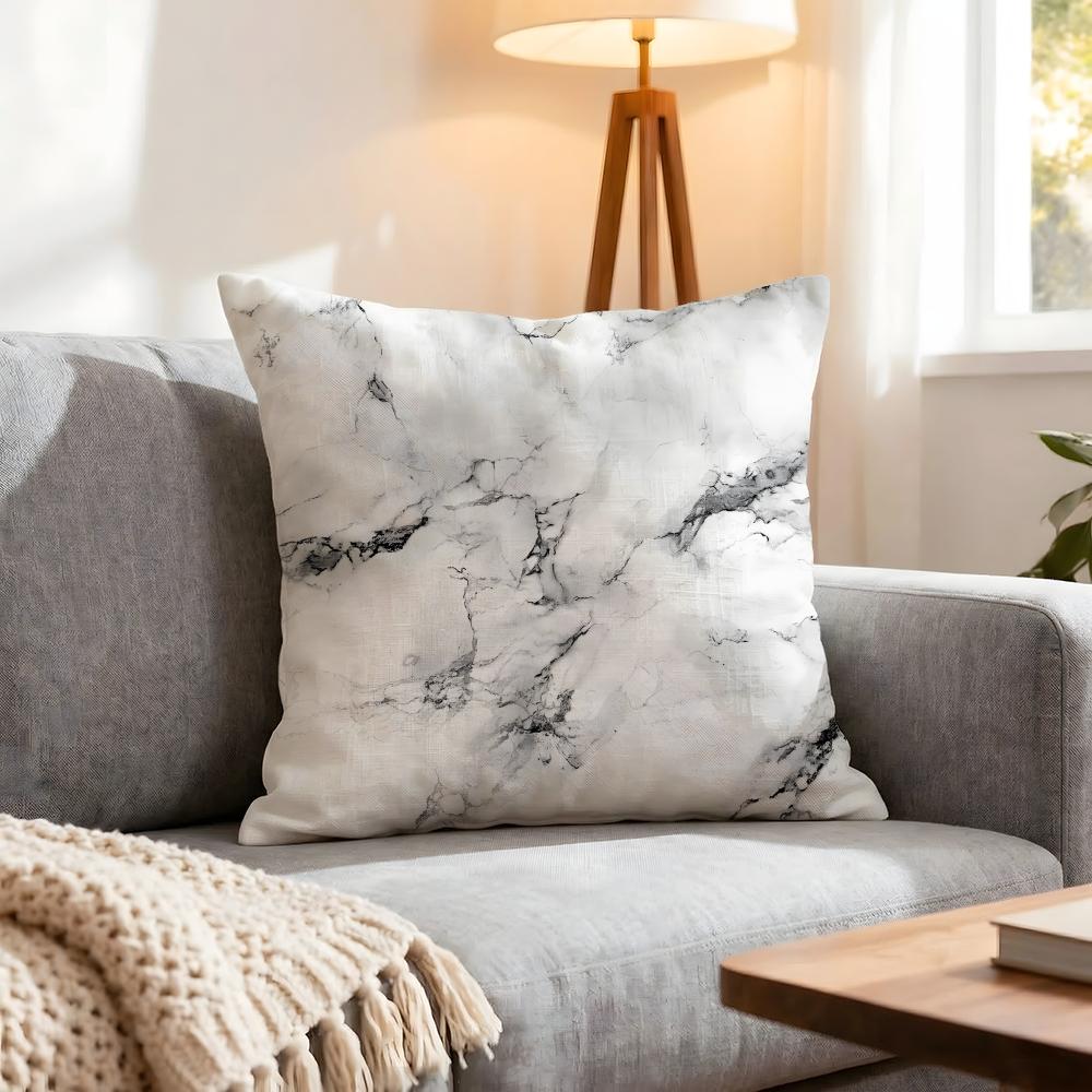 Pattern Simple White Marble Cushion Cover 1Pcs Decorative Covers Soft Cushion Case For Sofa Couch Decor 40X40 45X45 Pillowcases