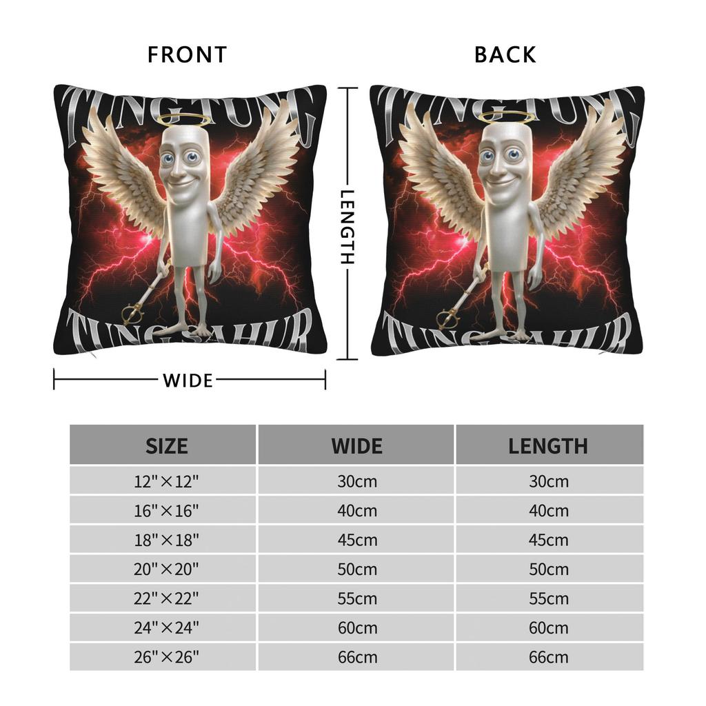 Pillow Cover Performance Tung Tung Tung Sahur Italian Brainrot Funny Pillow Case For Living Room Bed Chair Pillowcases