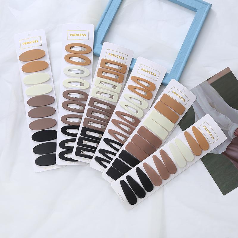 Milk Coffee Colored Square Hairpin for Women - Sweet Side Bangs Clip, Japanese & Korean Geometric All-Match Bangs BB Hair Accessories
