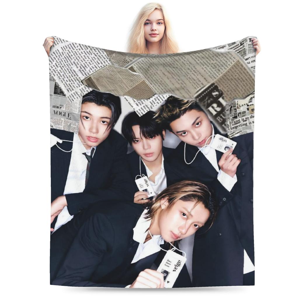 Super Soft Kpop Group Lngshot Throw Blanket Premium Flannel Fleece Lightweight Bed Blanket Super Cozy Blankets All Season Use