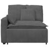 Modular Sofa End Module with Armrest Dark Gray Cushions 100 Cm