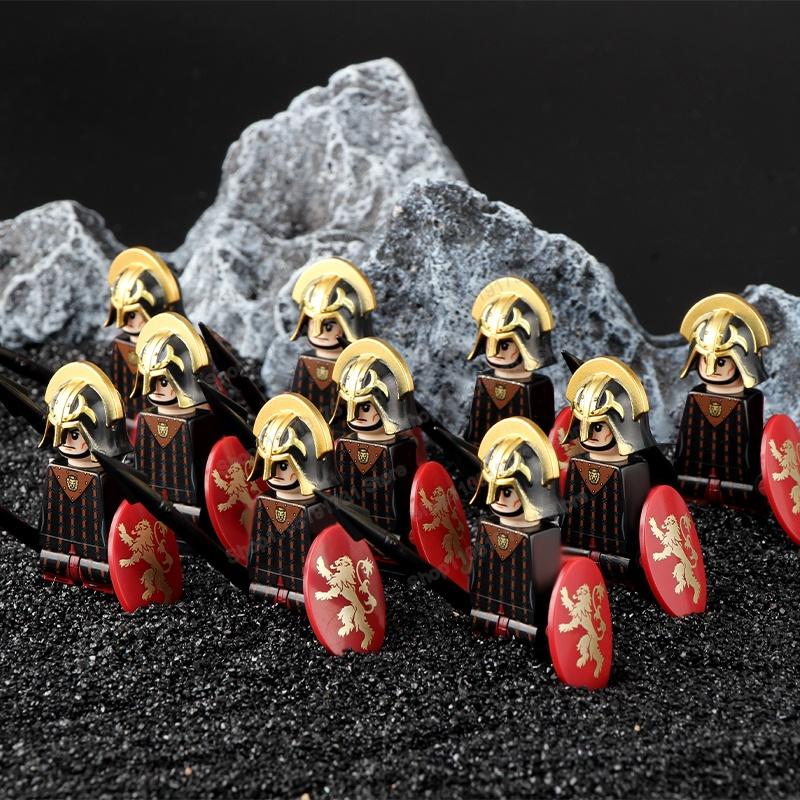 Blocs de Construction Soldats Croisés Militaires Médiévaux Château Chevaliers Hospitaliers Chevaliers Teutoniques Casque de Guerrier Briques Jouet DT8901