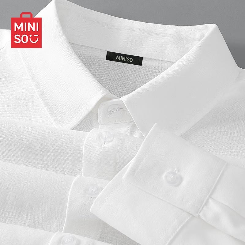 MINISO Men s Oxford Business Casual Long Sleeve Shirt 2XL