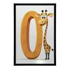 Poster Smiling Giraffe At The Letter "O Poster Smiling Giraffe At The Letter "O, 50X70 Cm, Unframed, Premium Canvas On Stretcher