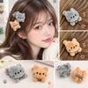 Pure Color Plush Small Hairpin Y2k Winter Hair Accessories Temperament Cute Duckbill  Headwear
