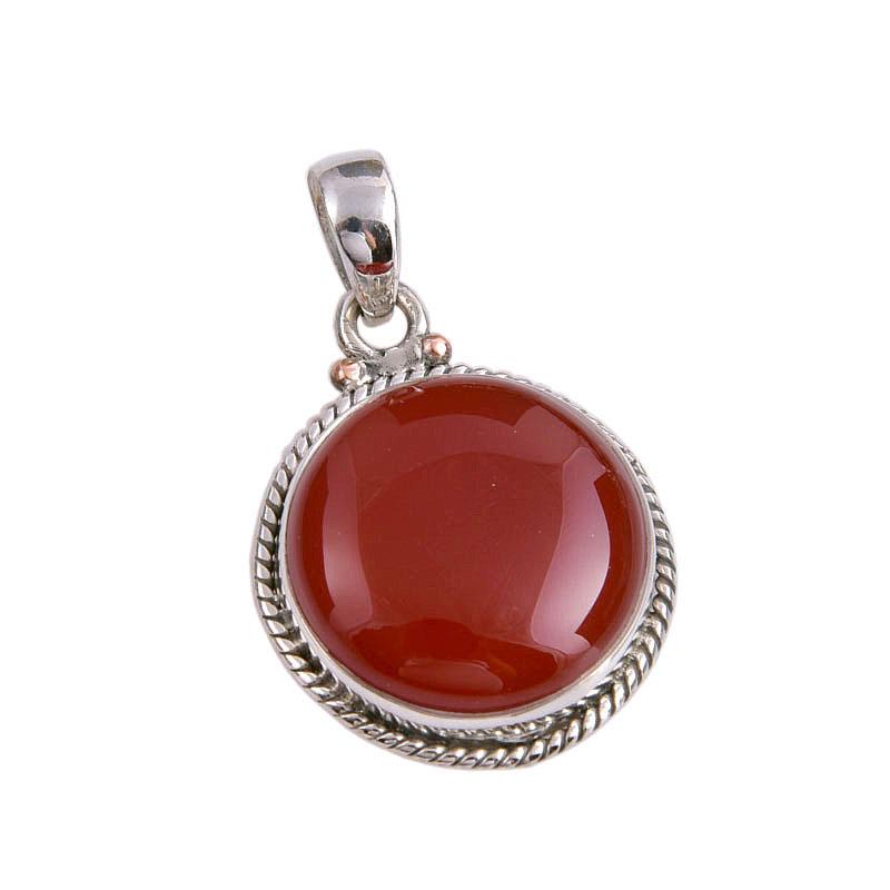 Natural Red Onyx Gemstone Handmade 925 Solid Silver Jewelry Pendant 1.50'' H5d76