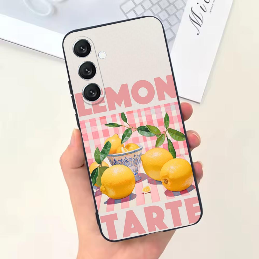 Fruit Lemon Painting  Phone Case For Samsung Galaxy A13,A21s,A22,A31,A32,A52,A53,A71,A80,Soft Black Shell