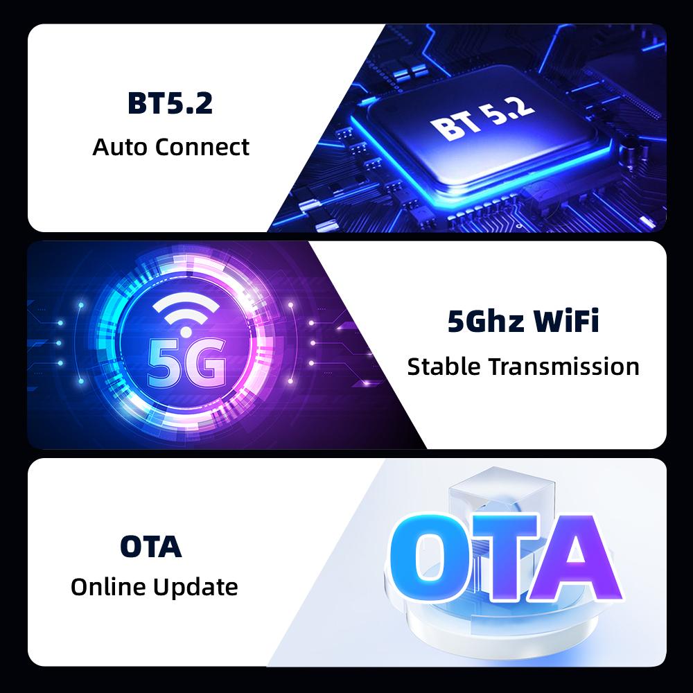 EKIY 3in1 Wired CarPlay To Wireless CarPlay Adapter Wireless Android Auto Dongle Airplay AI Smart Box Car Intelligent Systems