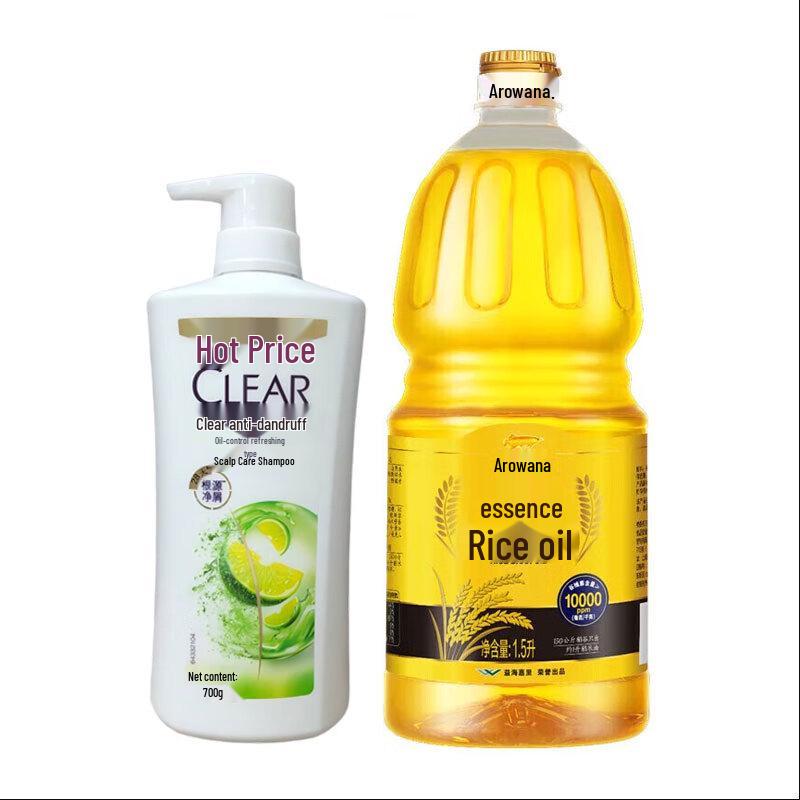 

Шампунь против перхоти Clear Scalp Care (700г) с рафинированным маслом рисовых отрубей Arowana (1,5 л) Bundle