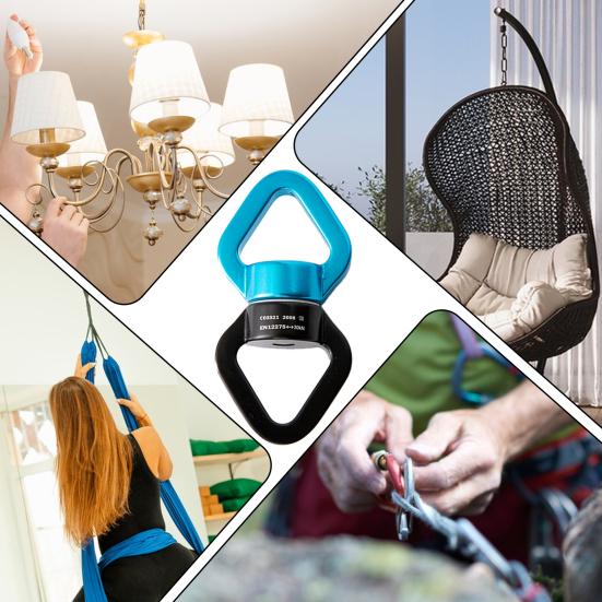 Swing Swivel Aluminum Alloy 30KN Swing Universal Rotating Ring Aerial Yoga Hammock Rotating Connector Outdoor Rock Climbing Bearing Swivel Hook