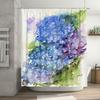 Watercolor Blue Hydrangea Shower Curtain for Bathroom Decor Extra Long Size 72x84in Customizable with Your Design