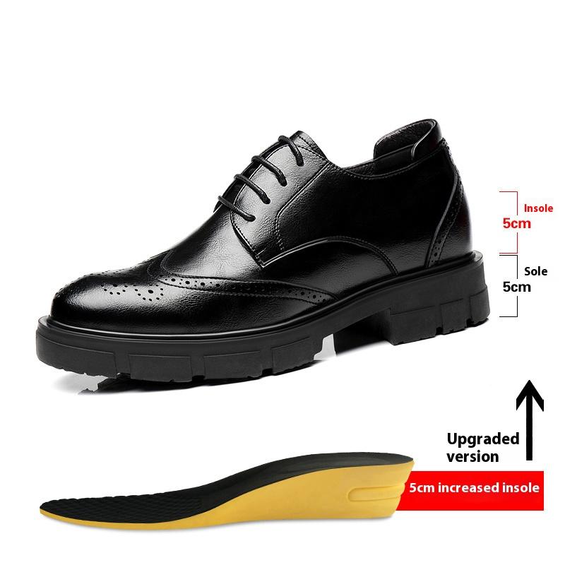 

Модная мужская обувь броги из натуральной кожи, туфли для платья, обувь на платформе с увеличением высоты на 8 см/10 см, деловая формальная обувь, толстая подошва, офисные повседневные оксфорды 42