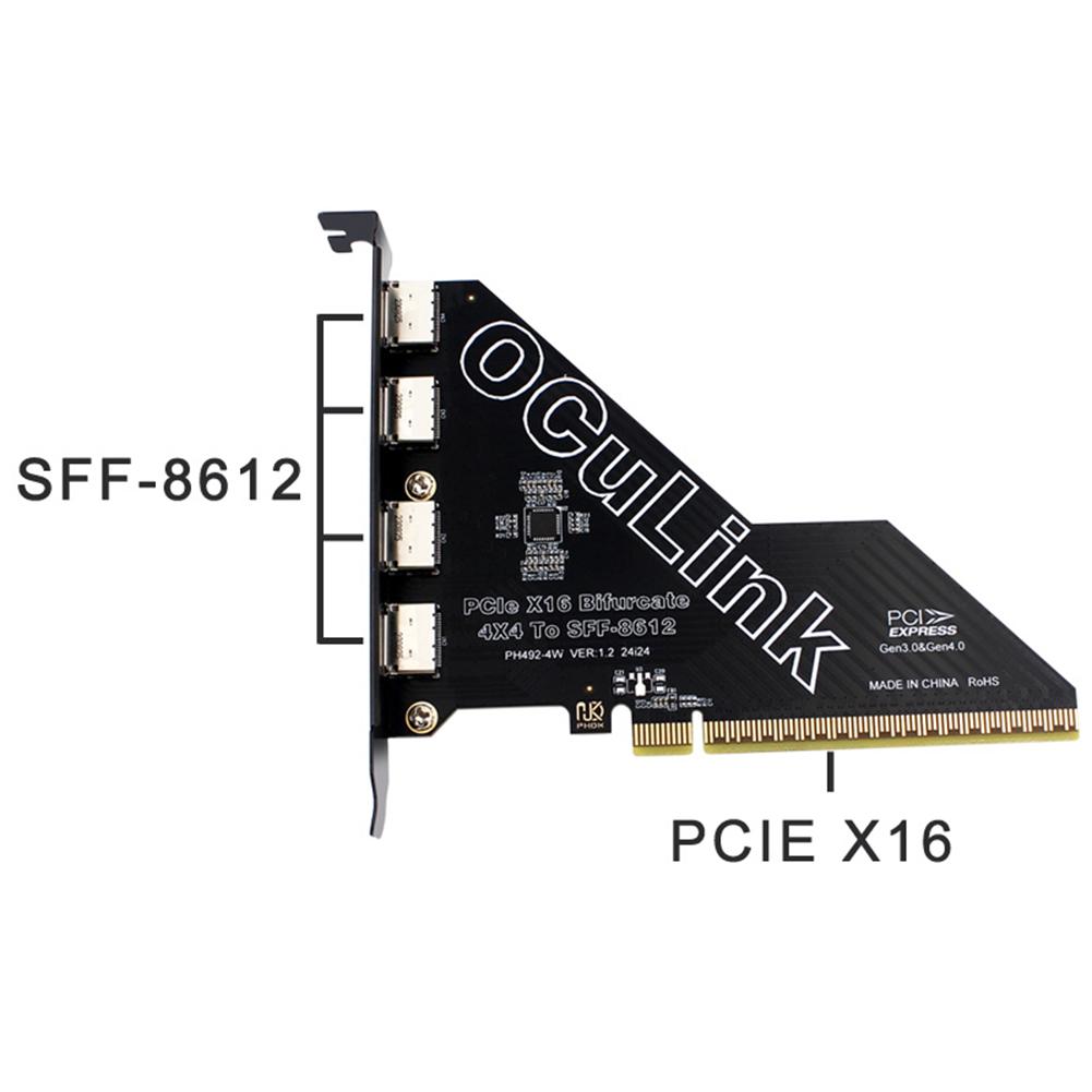 1 PC PCIe To SFF 8611&8612 Adapter Card PCI Express PCI-E X4/X1 SSD Convert Card PCIe X4/X1 SSD To U.2 OCUlink SFF-8612 Adapter