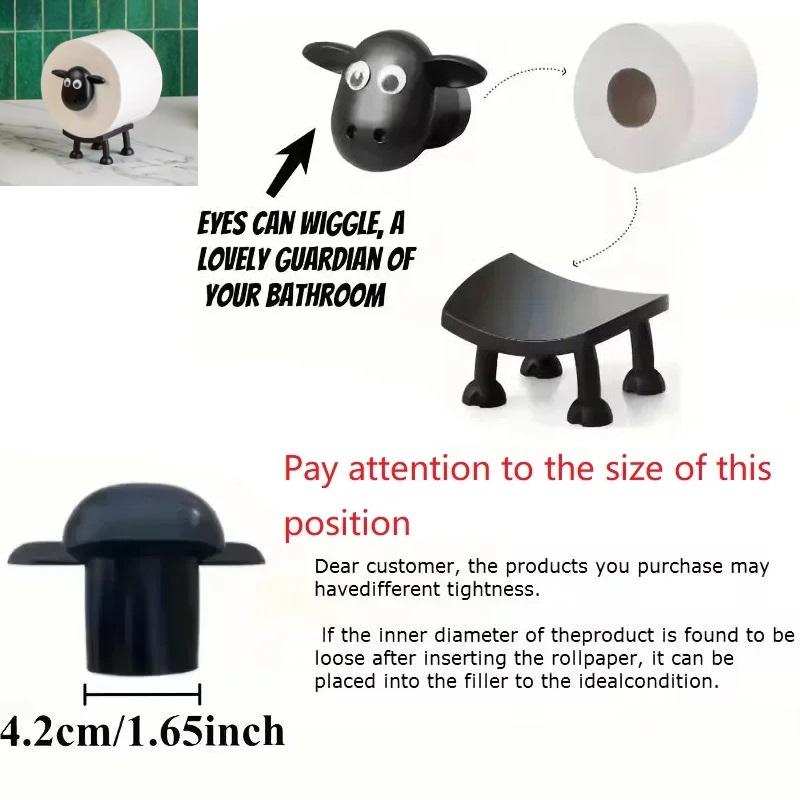 

Cute animal Toilet Paper Holder Playful Bathroom Decor With Trash Can Lid Cover Unique Gift Idea Funny Home Accessory