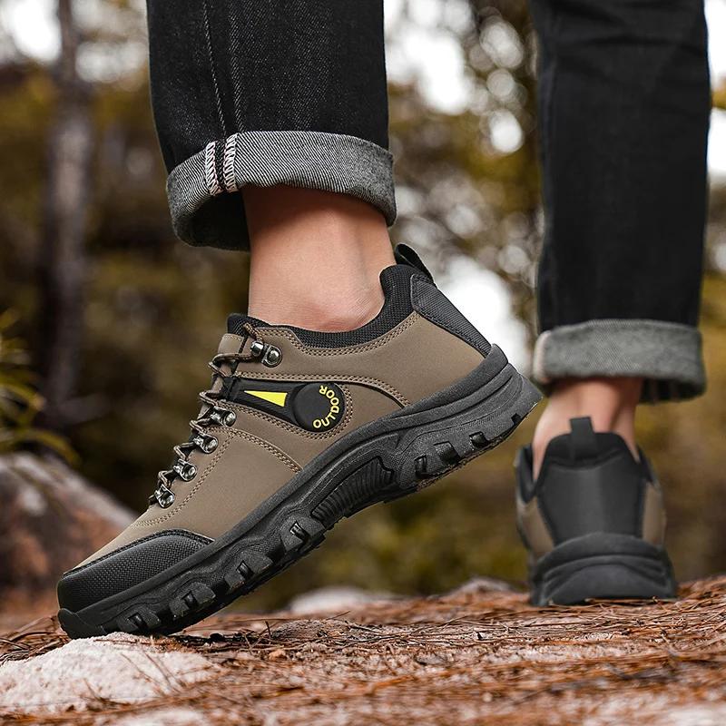 Fashion Men's Mountaineering Shoes Casual Comfortable Travel Hiking Outdoor Running Shoes Student Lace Up Walking Sneakers Zapatillas