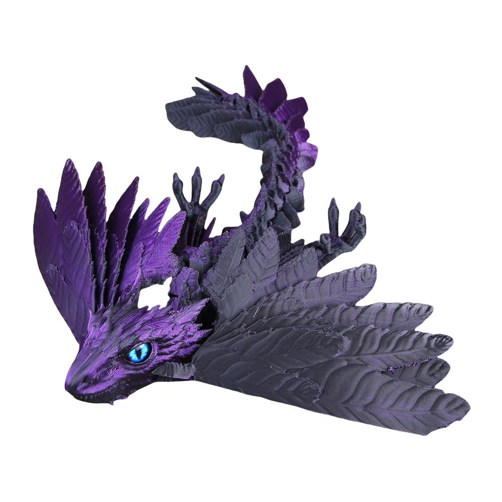3D Printed Dragon with Wings Realistic Articulated Dragon Statue Home Room Decoration Animals Ornament Kids Birthday Gifts