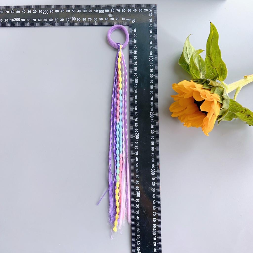 6pcs of Headwear Multi-Color Wig Braids Hair Circle Sweet Cool Boxing Braid Rubber Band High Ponytail Bean Braid Hair Rope