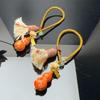Hand-Woven Lacquered Gourd Tassel Keychain and Phone Charm Ornament