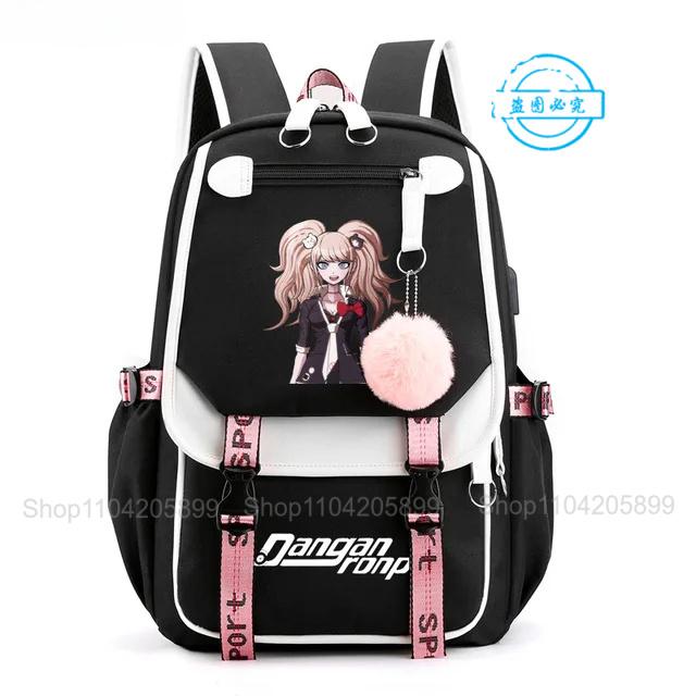 Danganronpa Rugzak Anime Mochila Schooltas Student USB Poort Reistassen Laptop Casual Grote Schoudertas Cadeau 12 inches
