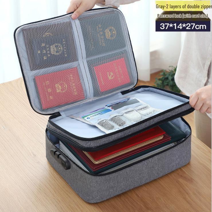Multilayer Document Organizer Bag for Home: Household File, Birth Certificate Storage & Heavy Document Archive