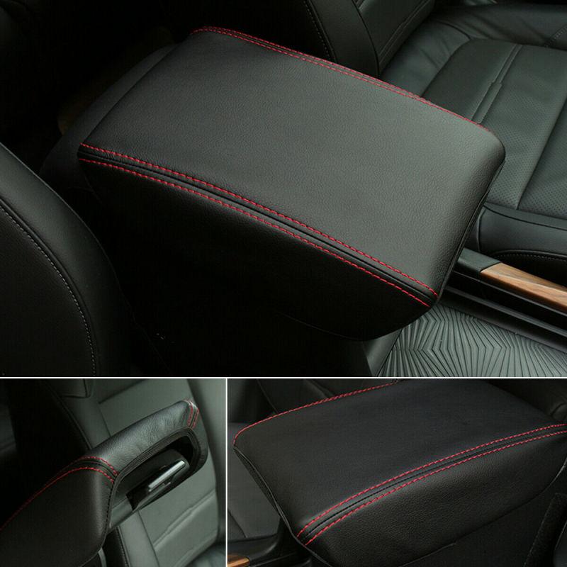 Leather Center Armrest Box Surface Cover Red For Honda CRV 2017- 2018