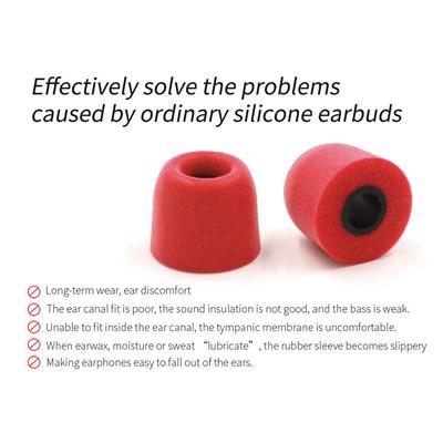 3Pair(6pcs) Fashion Noise Isolating Ear Tips Pads Memory Foam Upgrade Earbuds In-Ear Replaceable