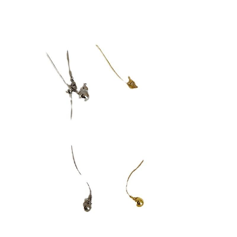 Pull-Up Smooth Ball Gourd Long Necklace Female Simple High-End Sense Fashion Temperament Versatile Neck Chain Sweater Chain