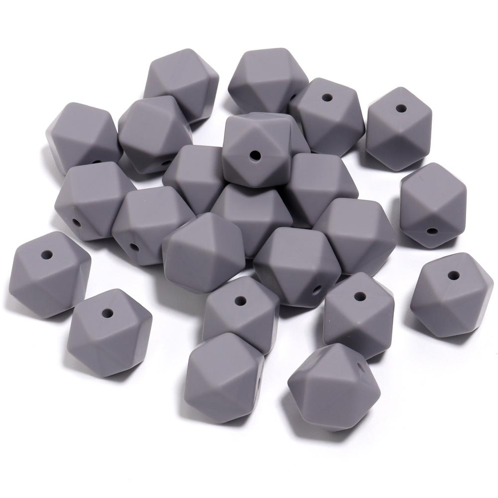 10pcs 19x14mm Hexagon Silicone Beads For Jewelry Making DIY Handmade Necklace Bracelets Phone Key Chain Decoration Accessories