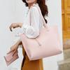 Women Tote Bag Solid Color Shoulder Bag Magnetic Closure Faux Leather Handbag with Separate Small Clutch for Work Travel Party