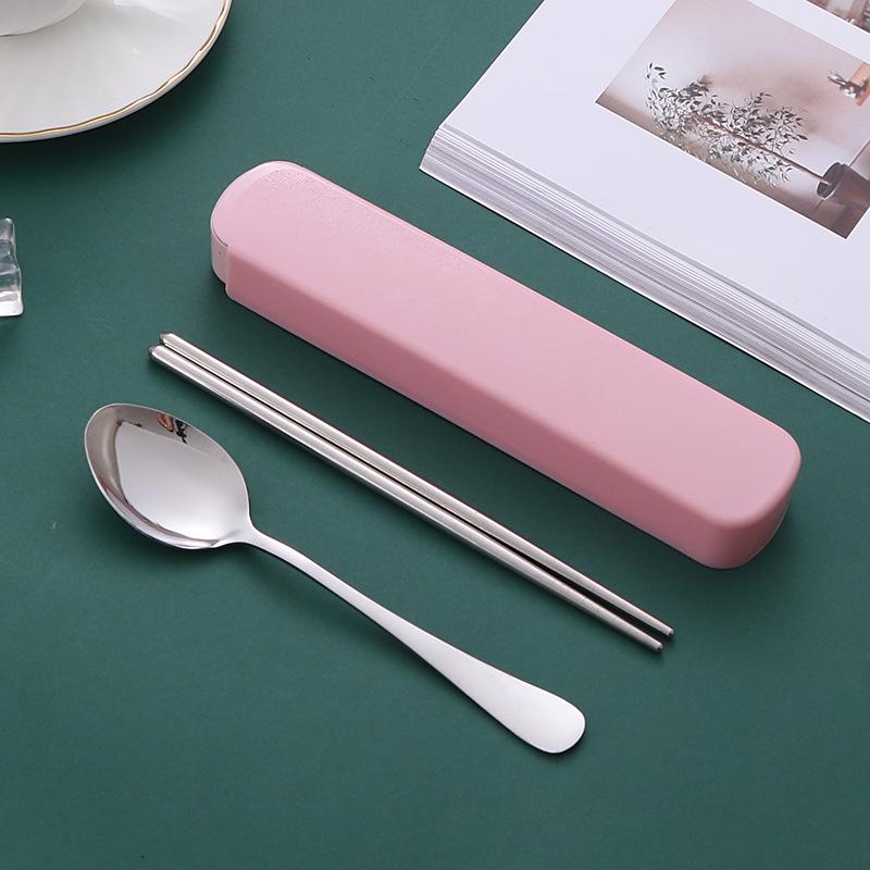 

Подарочная посуда из нержавеющей стали Портативный набор посуды Набор ложек и палочек Детская дорожная посуда Коробка для хранения Two-piece set