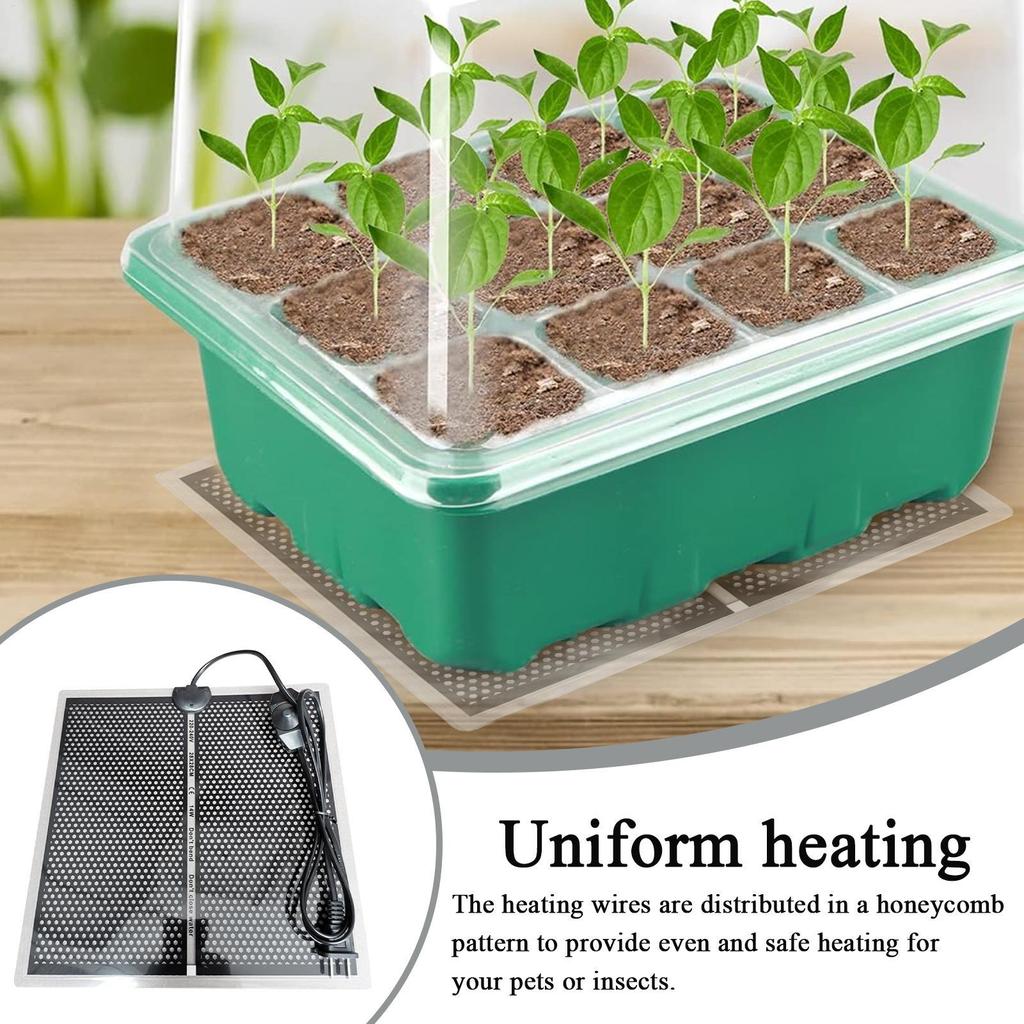 Reptile Heat Pad 15x14cm Electric Waterproof Under Tank Heater Spider Snake Aquarium Heating Pad For Pets Small Animals Seedling