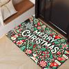 Flannel Thickness 0.47inch - 1pc Merry Christmas Cartoon Christmas Gift Doormat, Tree, Snowflake, Candy Print Absorbent Non-Slip