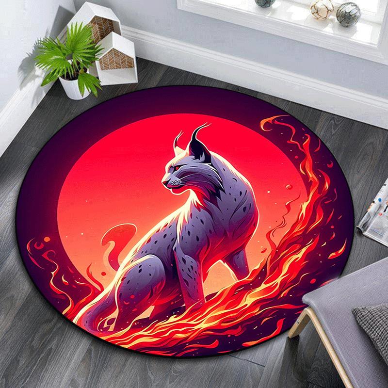 

1pc Soft, Absorbent & Non Slip Fierce leopard Round Rug Soft Circle Rug for Living Room & Bedroom Decor, Chair Mats, and Unforgettable Home 80cm by 80cm