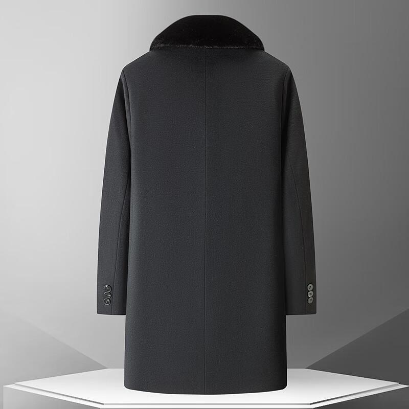 FAPAI Men's Mid-Length Wool Blend Down Overcoat