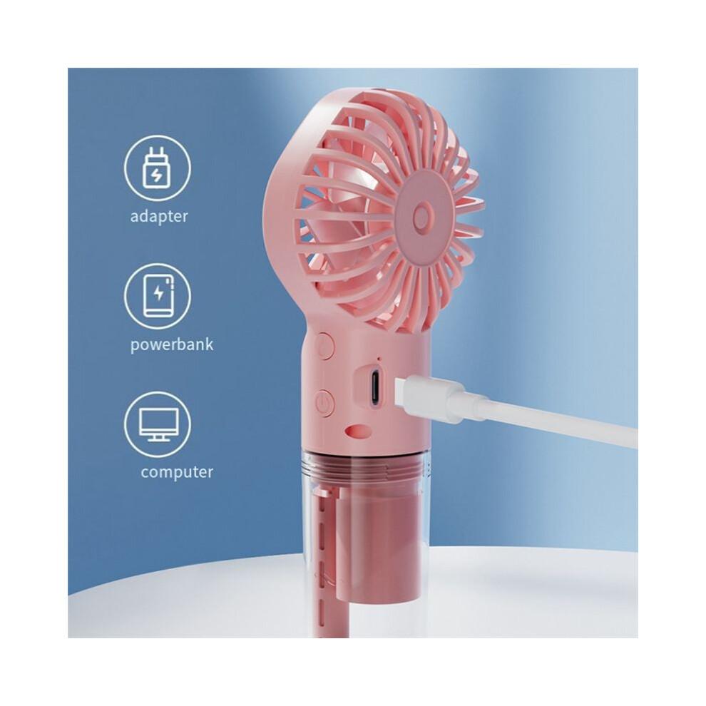 Portable Handheld Spray Fan Water Spray Mist Fan Student Dormitory Fan Summer Supplies Outdoor Cooling Tool,White
