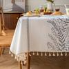 High-Grade High-Grade Broken Flower Tablecloth Cotton And Linen Fabric Thickened Embroidered Waterproof Dining Table Cloth