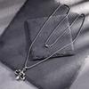 Retro cross necklace long pendant unisex hip hop chain accessory for men and women stylish sweater jewelry