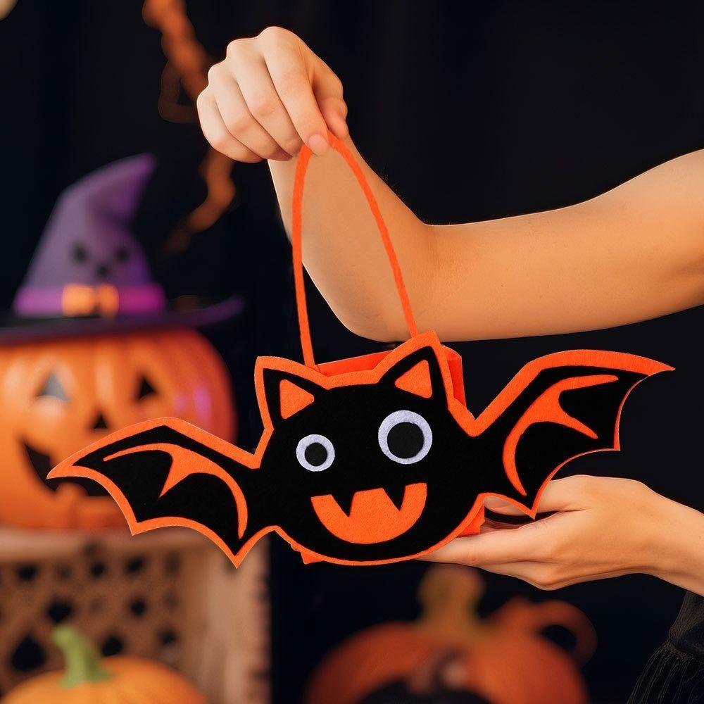 Felt Material Halloween Trick-or-Treat Bag Handheld Size Non-woven Tote Goody Bags Stereo Design Classic Elements