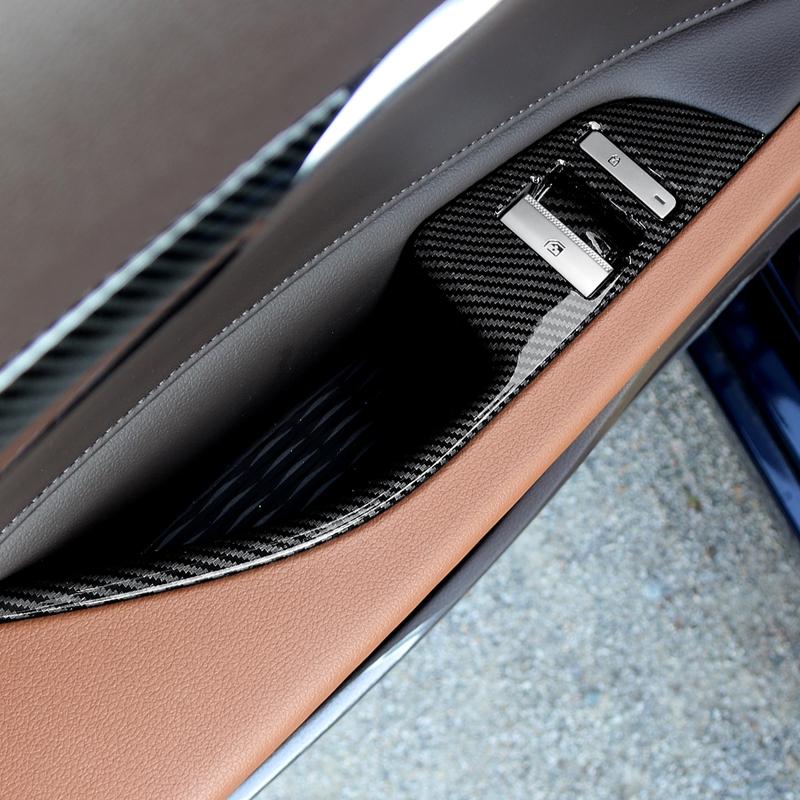 For Genesis G80 -2026 LHD Car Supplies Carbon Fiber Window Lift Button Switch Cover Trim Interior Accessories