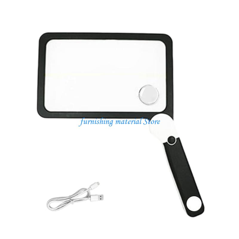 Y5GD Ergonomic Handheld Magnifier 3X LED Light Handheld Magnifier Glass Featuring Integrated Lighting for Reading Repair