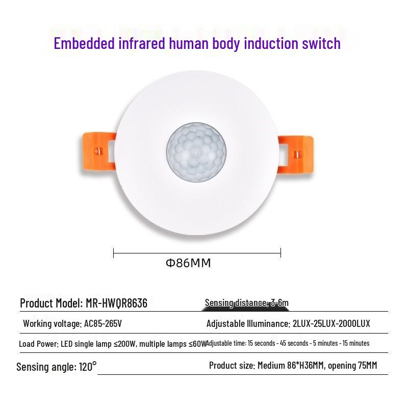 Ceiling-Mounted Smart Infrared Sensor with Microwave Radar and Motion Detection