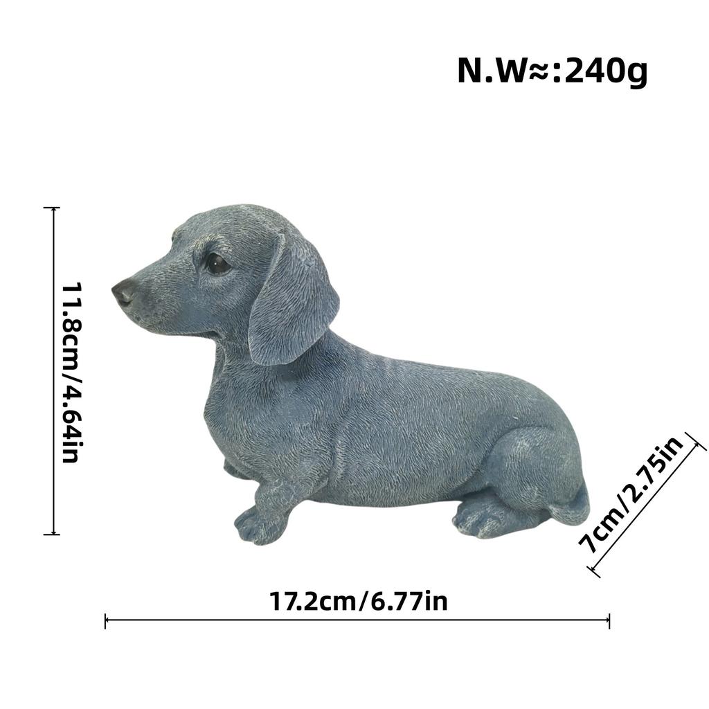 Simulatie Teckel Hond Beeld Dier Model Klein Ornament Speelgoed Hond Puppy Buiten Tuin Decoratie Hars Ambachtelijk Huisdecoratie