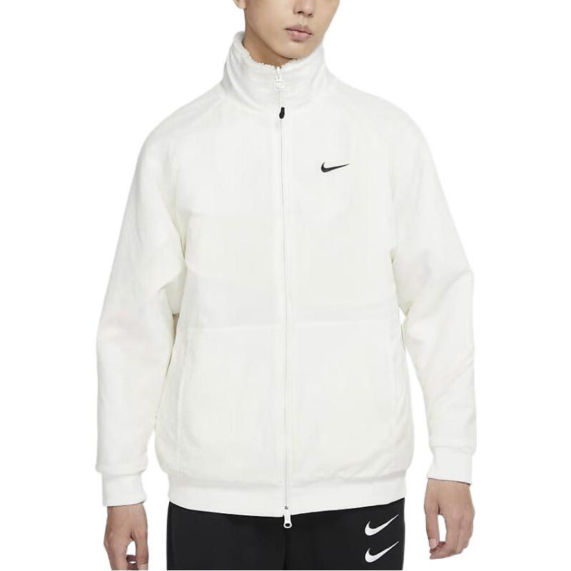 Nike Velvet Jackets Men's White Stand Collar Moderate FB1910-133