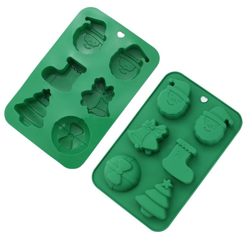 Christmas Chocolate Mold Snowflake Christmas Tree Stars Elk Snowman Shape Silicone Molds Biscuits Candy Soap Mould Baking Tools