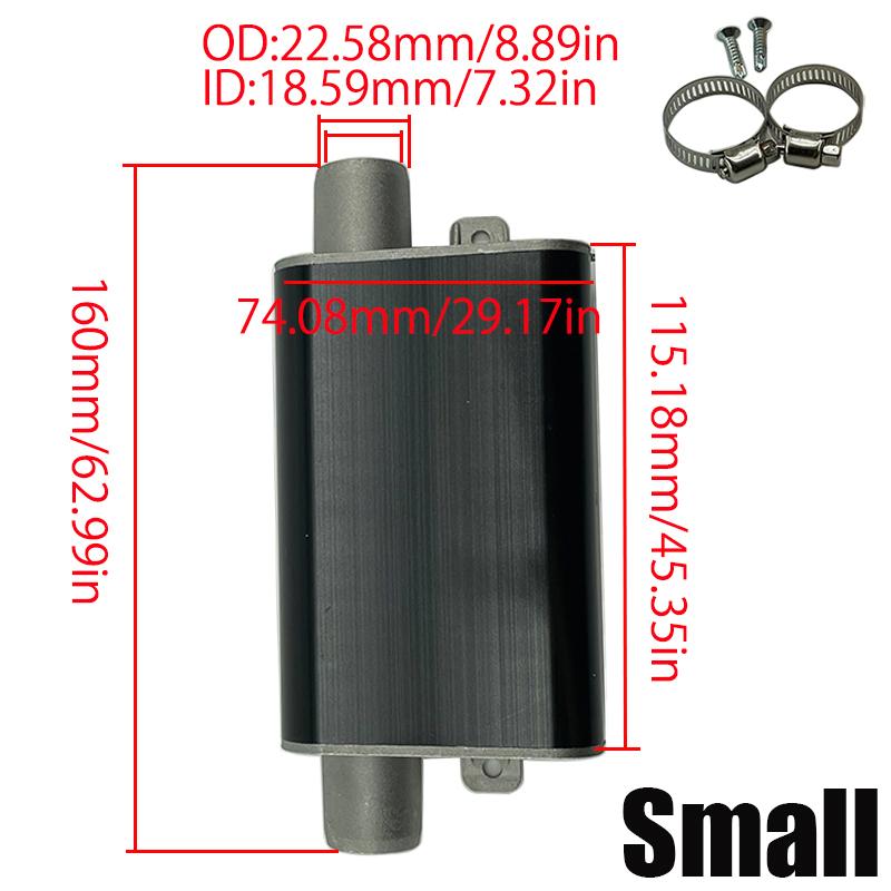Small Size 24mm Muffler Silencer S Curved Air Diesel Parking Heater Exhaust Pipe Aluminum Alloy For Car Truck Camper VAN RV Small Black