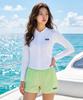 Helingbon [Set] Women'S Crop Zip-Up Rash Guard & 2-In-1 Swim Pants Rg345 Ai329