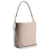COACH City Bucket 34 Logo Magnetic Closure Coated Canvas Bucket Shoulder Bag Large Women's Sand and Chalk