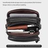 Jiamida Men's Genuine Leather Multi-Pocket Messenger Bag, Fits 7.9" iPad